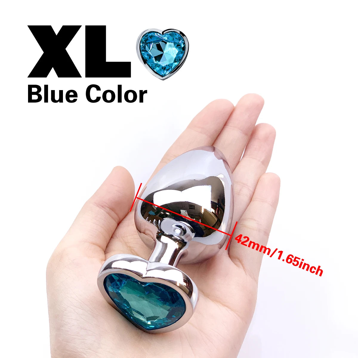 Metal Anal Heart Butt Plug Adult Toy