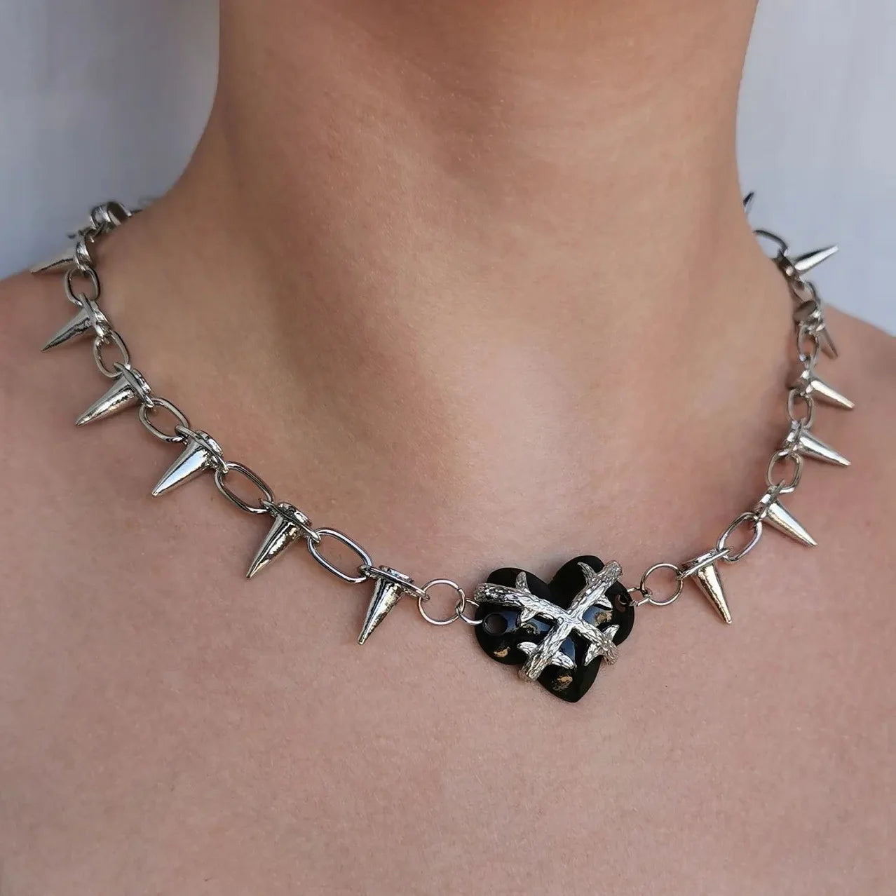 Emo Vampire Ankh Rosary Occult Vamp Bead Necklace Goth Punk Bat Cross Pendant Necklace Handmade Beaded Egyptian Tradgoth Jewelry