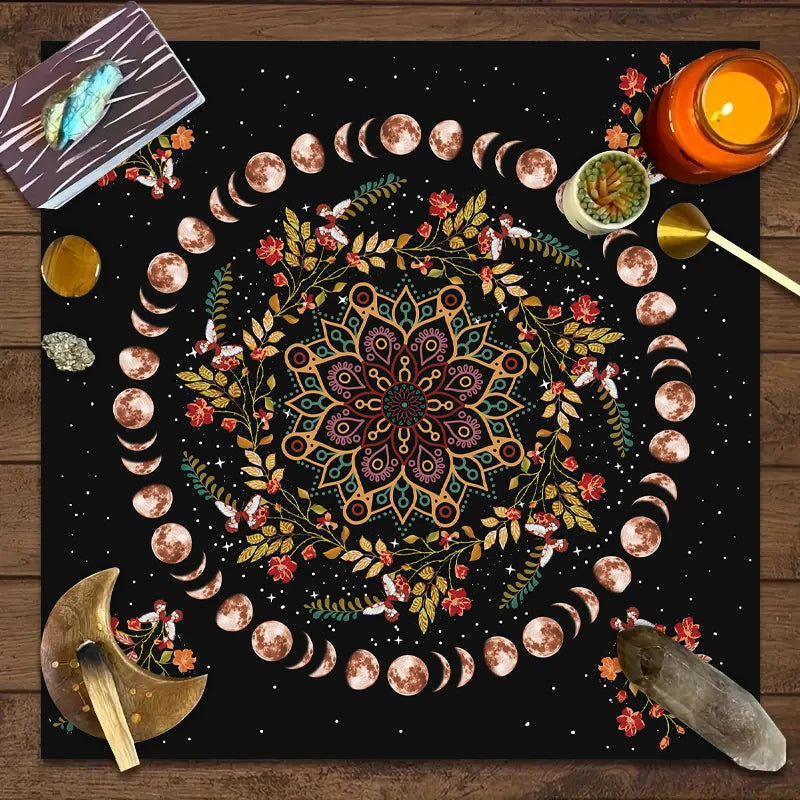 1PC Moonlight Flower Tarot Card Table Cloth