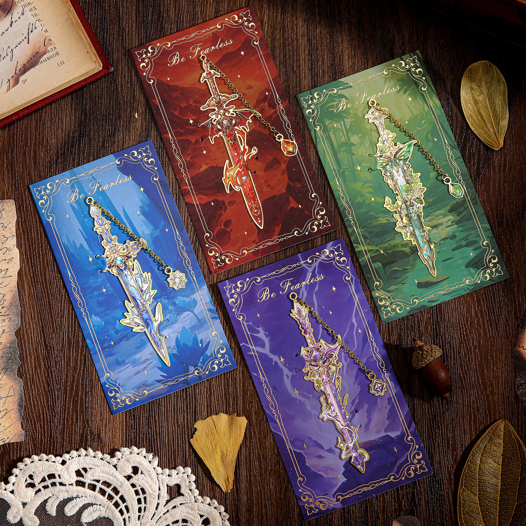 4pcs Fantasy Sword Bookmarks