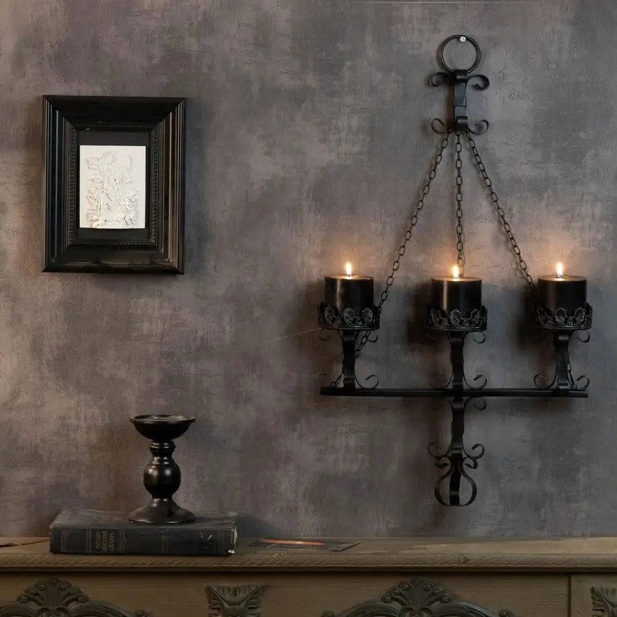 3 Iron Gothic Candle Wall Holder