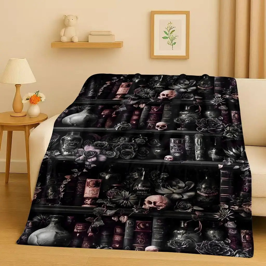 Magic Book Library Bookshelf Blanket