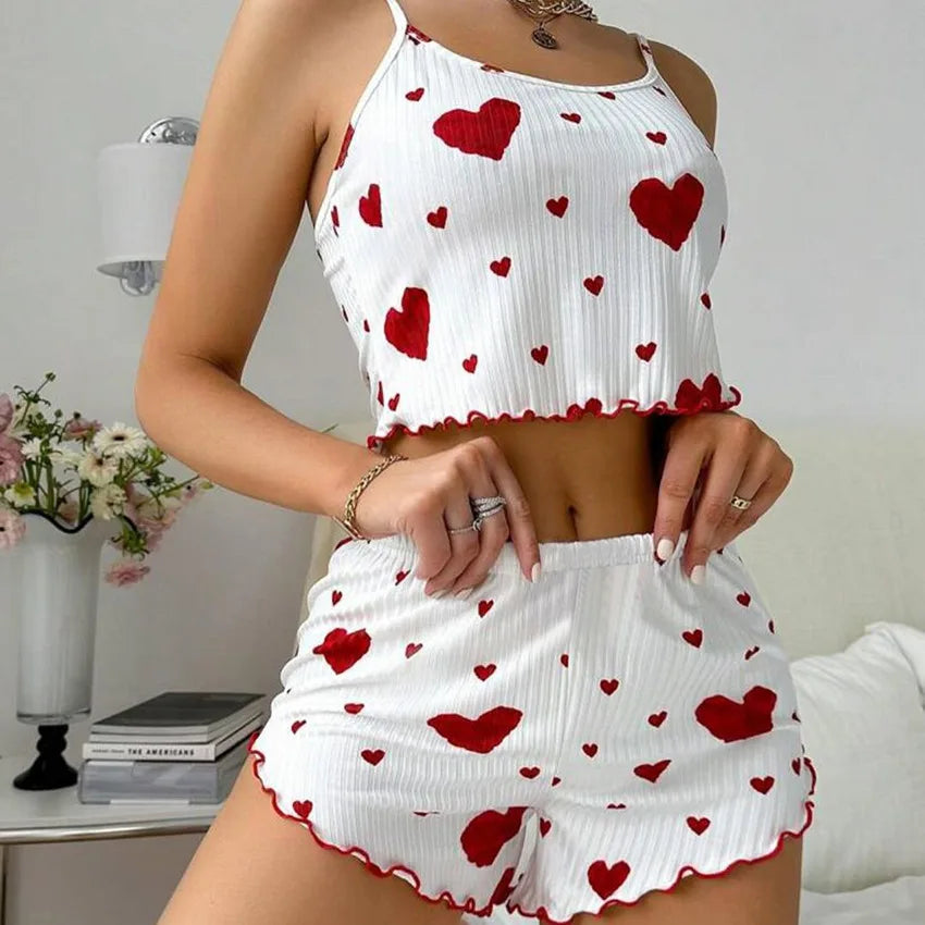 2 Pieces Pajama Shorts Set
