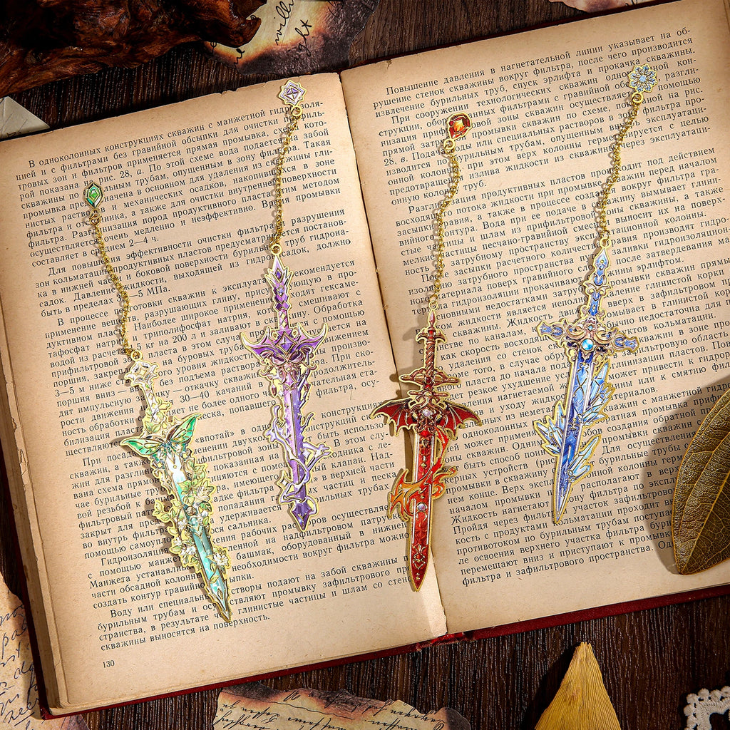 4pcs Fantasy Sword Bookmarks