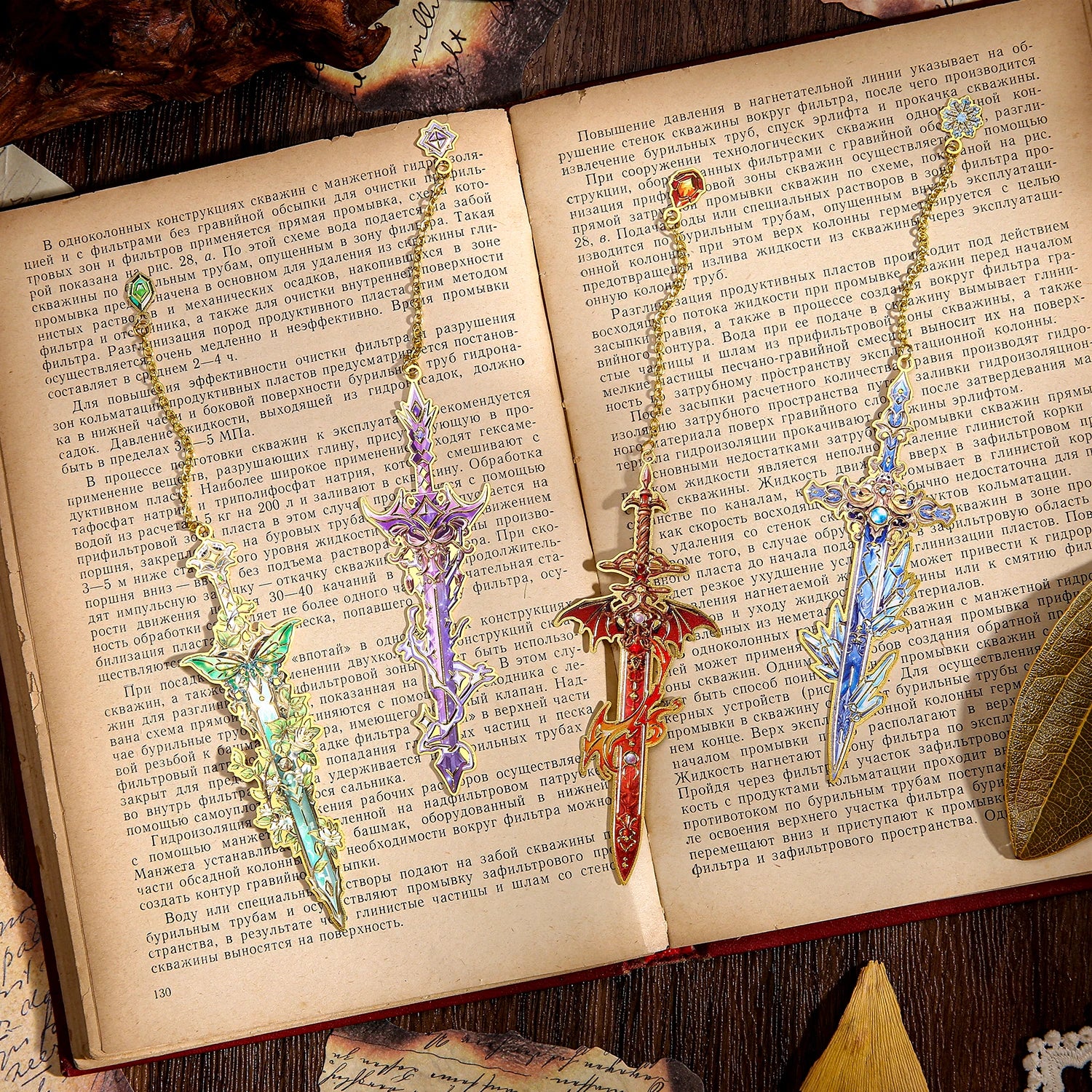 4pcs Fantasy Sword Bookmarks
