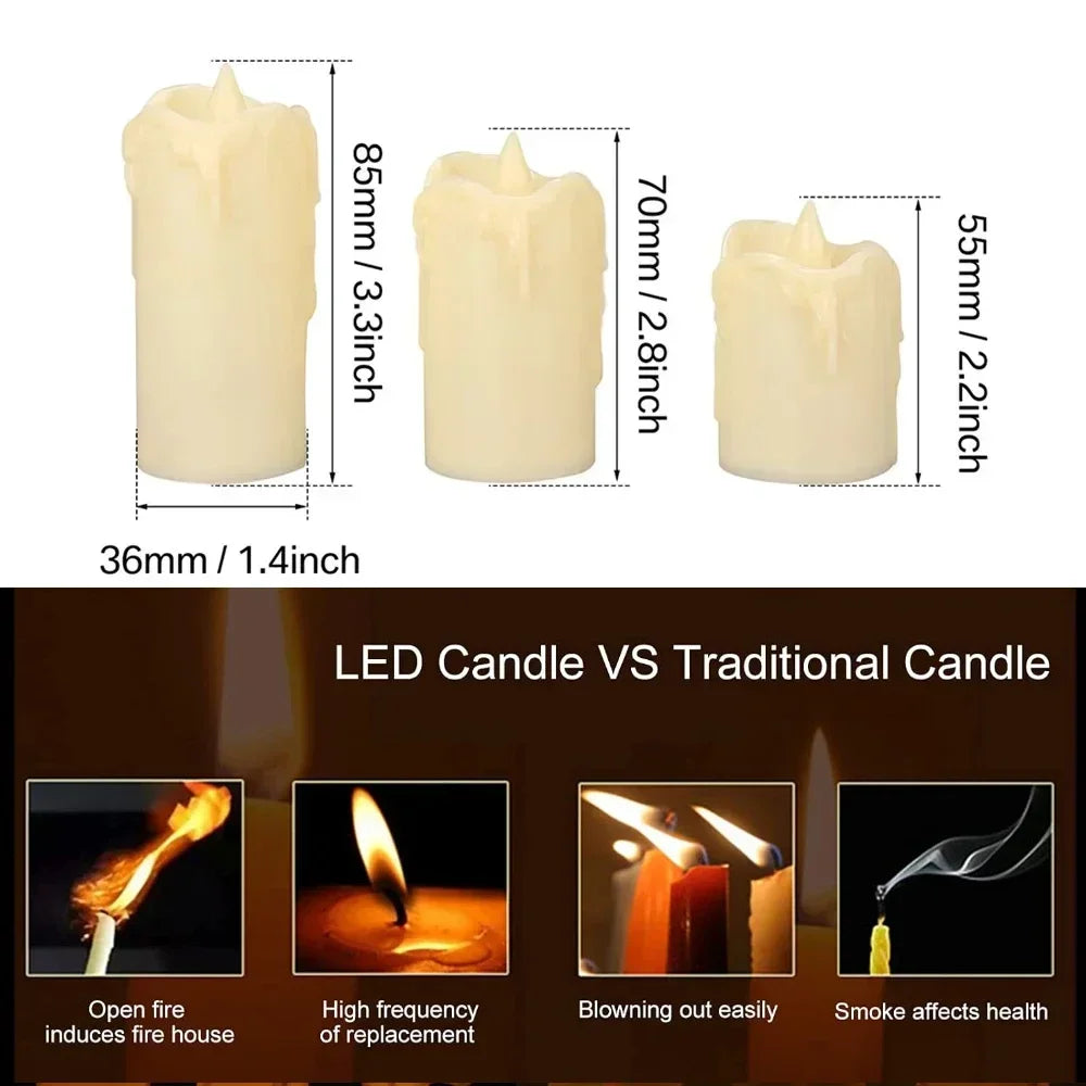 3Pc Dripping Wax Tea Light