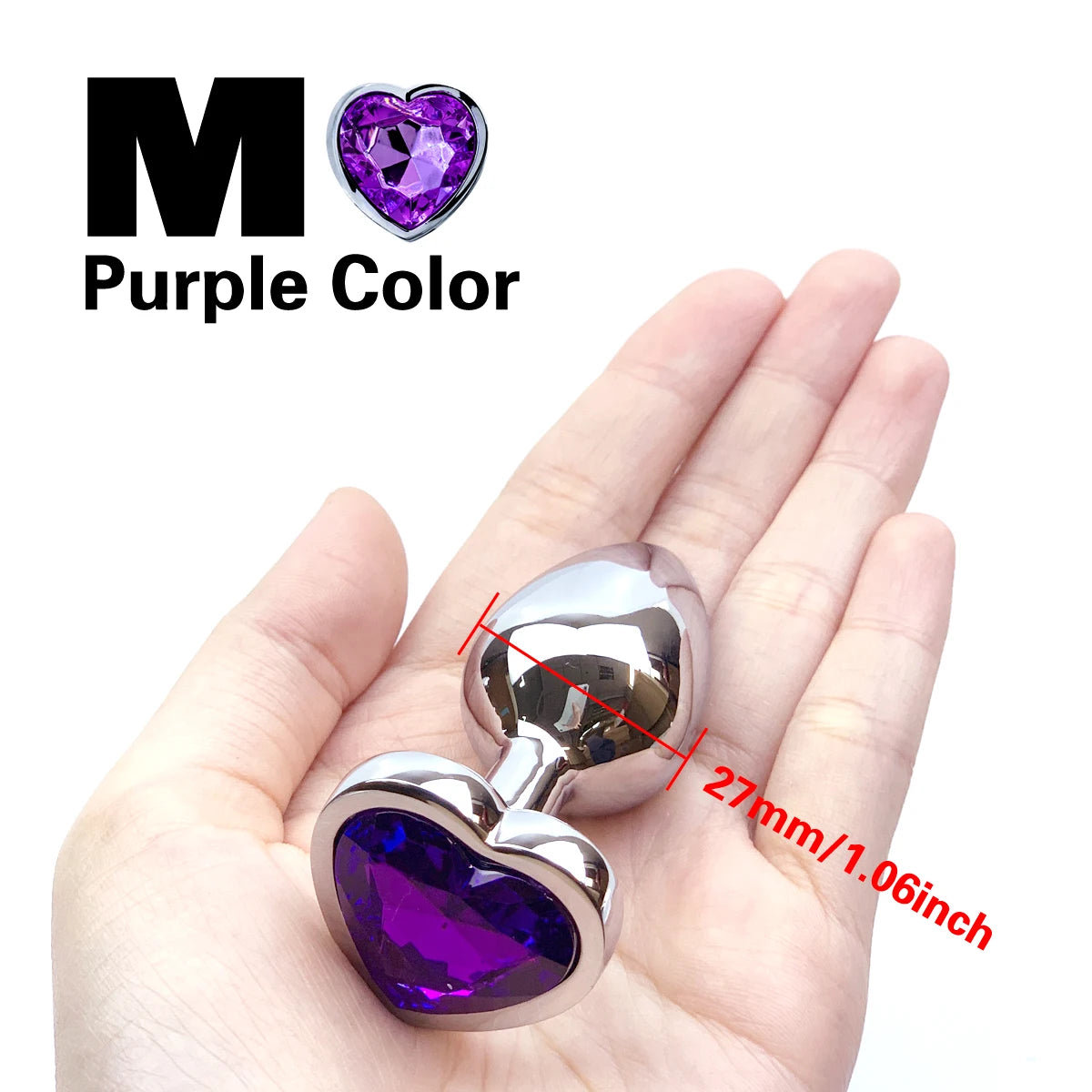 Metal Anal Heart Butt Plug Adult Toy