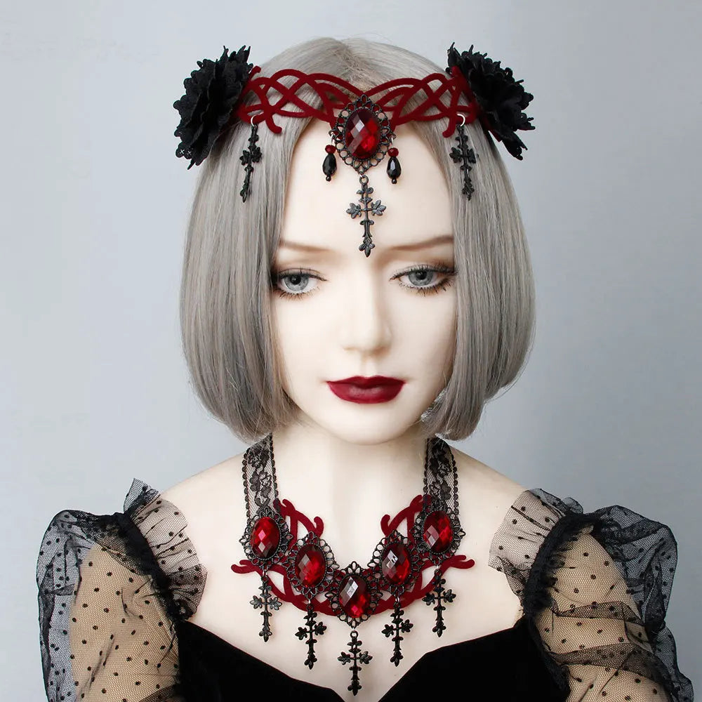 Gothic style Vampire Cross Headpiece