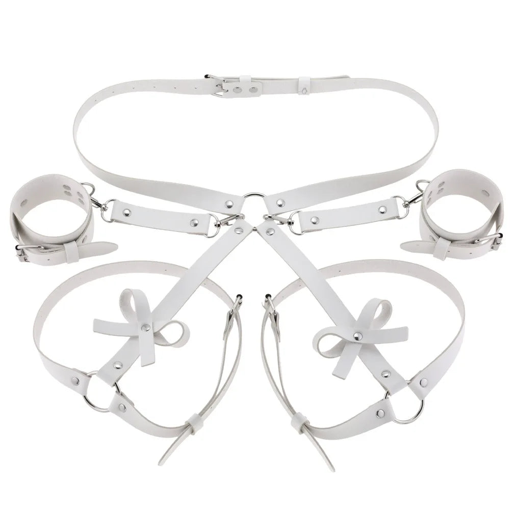 Adjustable Leather Bondage Set Waist Belt