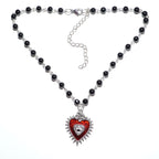 Emo Vampire Ankh Rosary Occult Vamp Bead Necklace Goth Punk Bat Cross Pendant Necklace Handmade Beaded Egyptian Tradgoth Jewelry