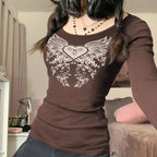 Graphic Print Gothic Slim T-shirt