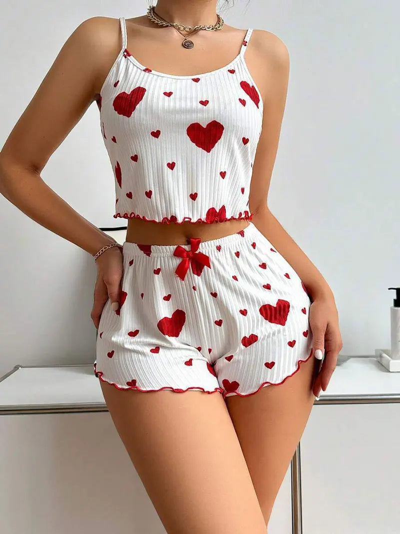 2 Pieces Pajama Shorts Set