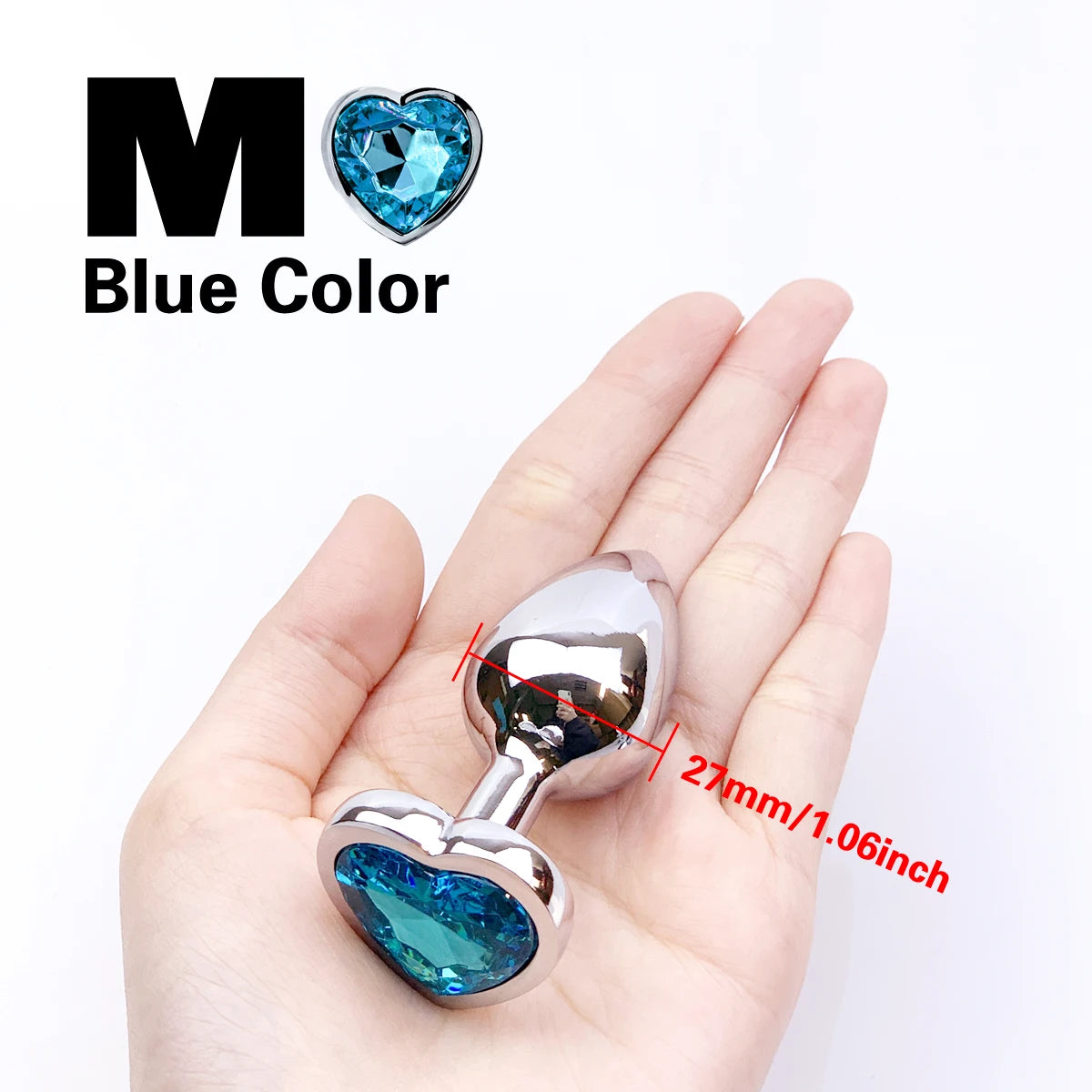 Metal Anal Heart Butt Plug Adult Toy