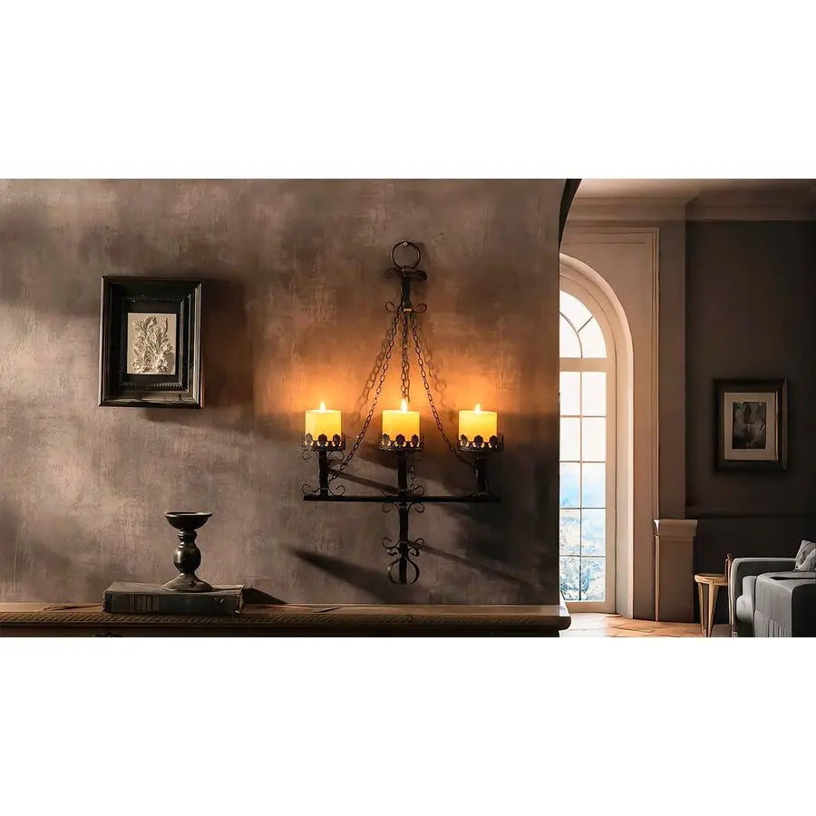 3 Iron Gothic Candle Wall Holder