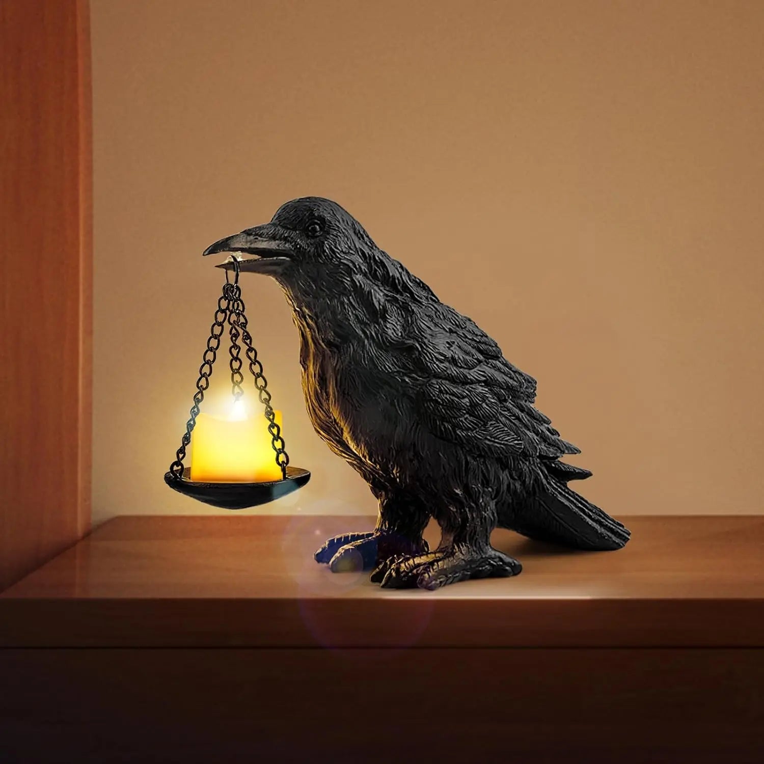 Gothic Raven Tealight Candle Holder