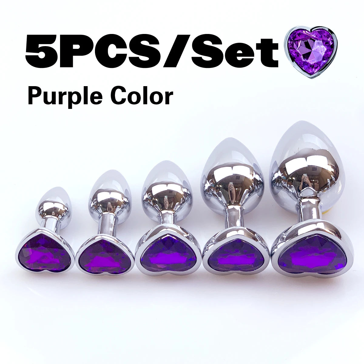Metal Anal Heart Butt Plug Adult Toy