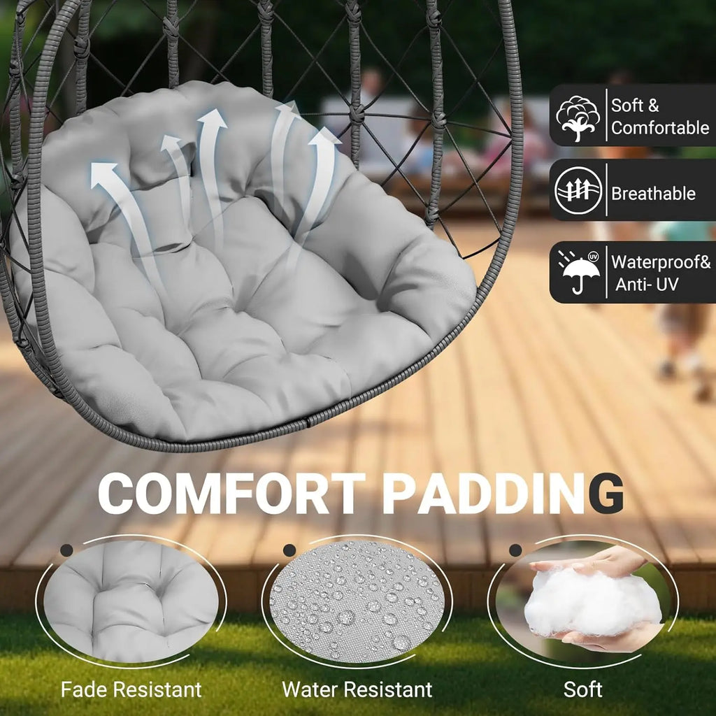 Double Egg Swing Chair with Stand
