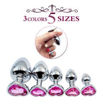 Metal Anal Heart Butt Plug Adult Toy