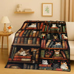 Magic Book Library Bookshelf Blanket