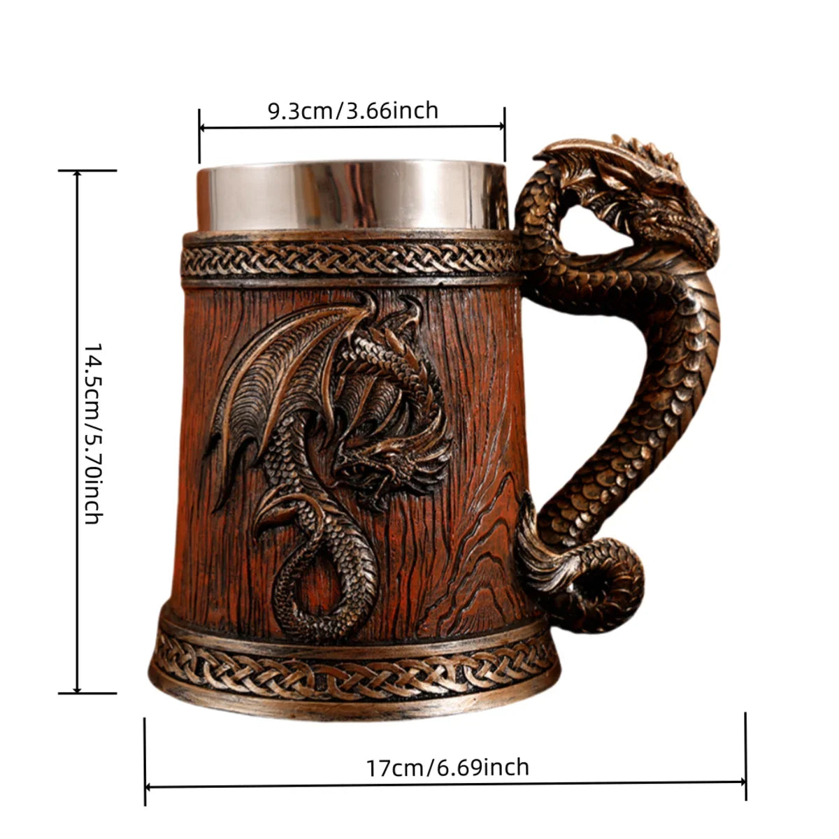 2025 Medieval Dragon Coffee Mug Stein Cup