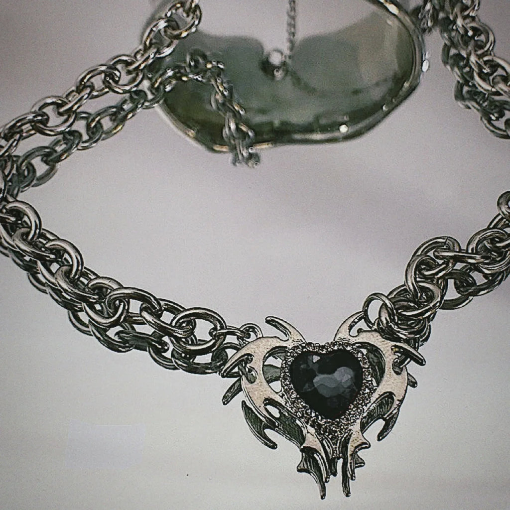 Emo Vampire Ankh Rosary Occult Vamp Bead Necklace Goth Punk Bat Cross Pendant Necklace Handmade Beaded Egyptian Tradgoth Jewelry