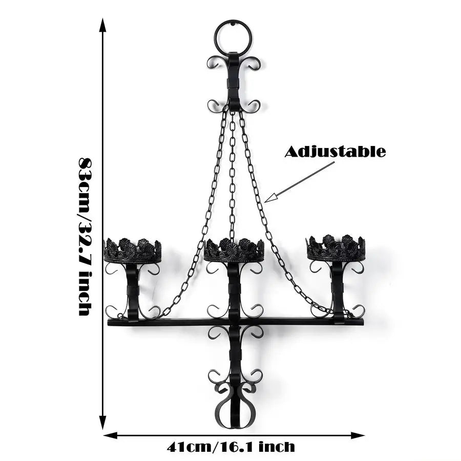 3 Iron Gothic Candle Wall Holder
