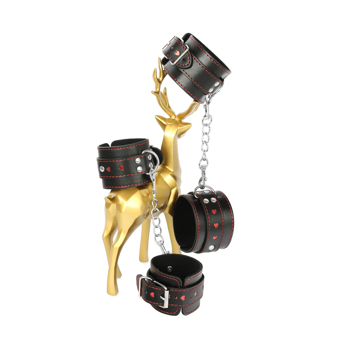 3pcs/Set High Quality Heart Leather Bondage Kit