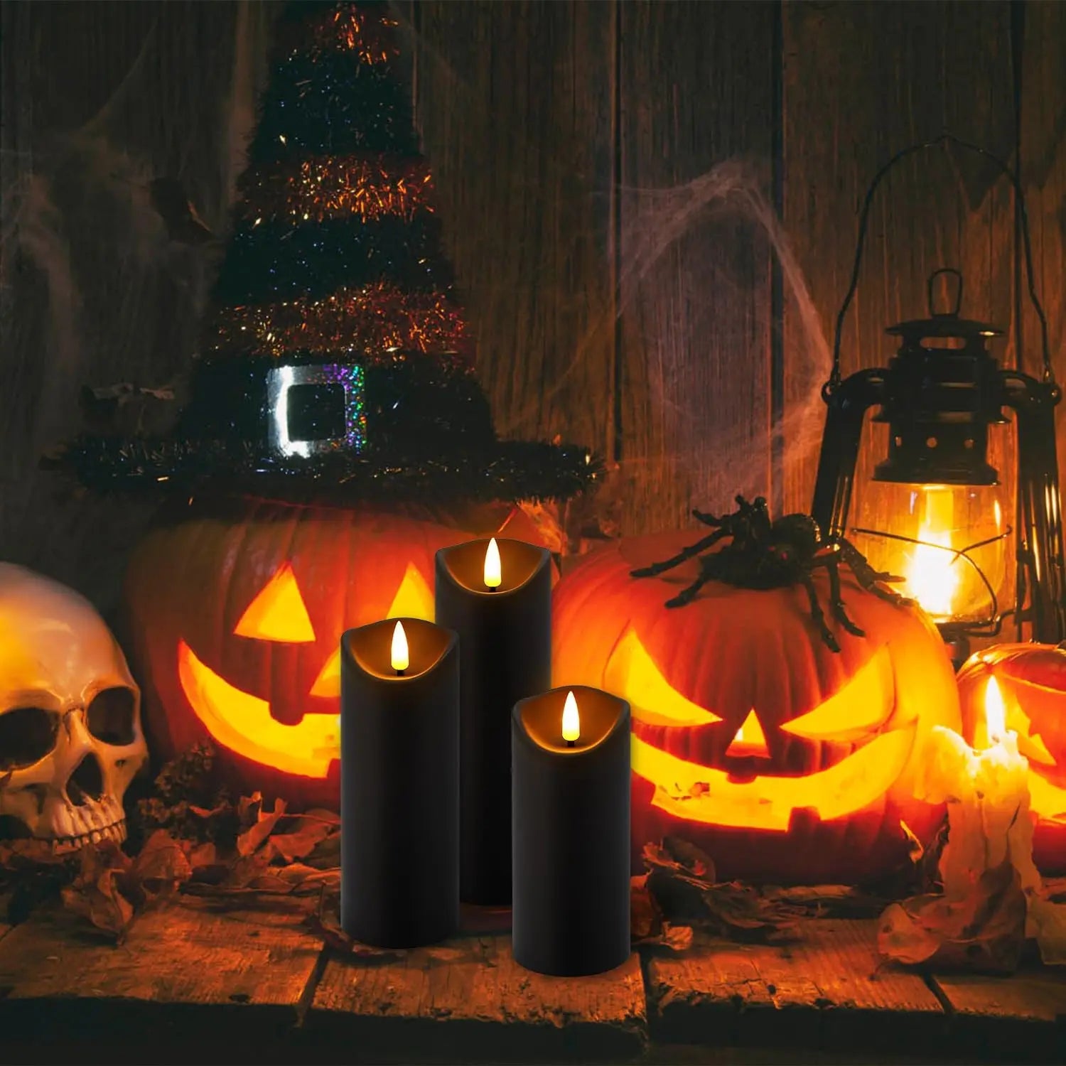 24-Pack Black Flameless LED Candles with Remote & Timer
