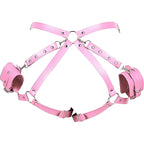 Adjustable Leather Bondage Set Waist Belt
