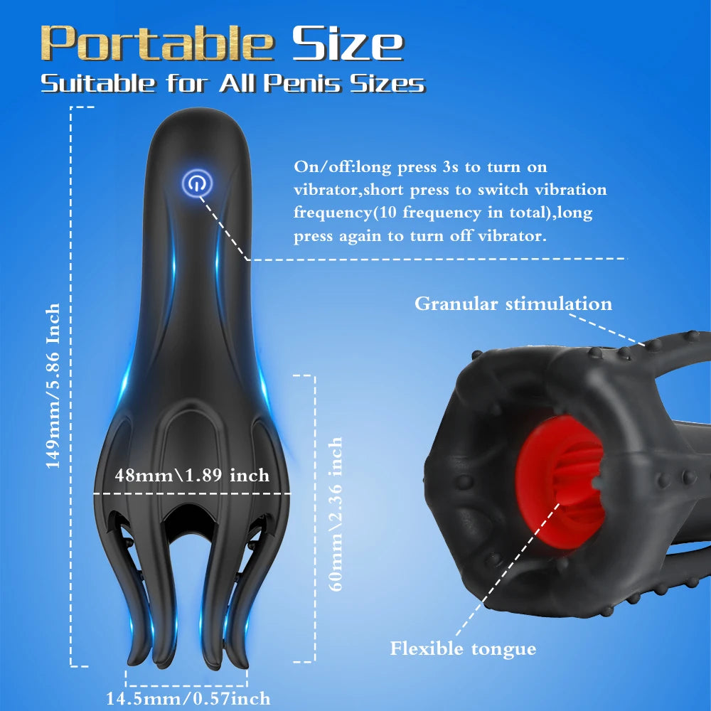 Masturbator for Men Vibrating Tongue