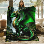 Dragon Throw Blanket with Waterfall