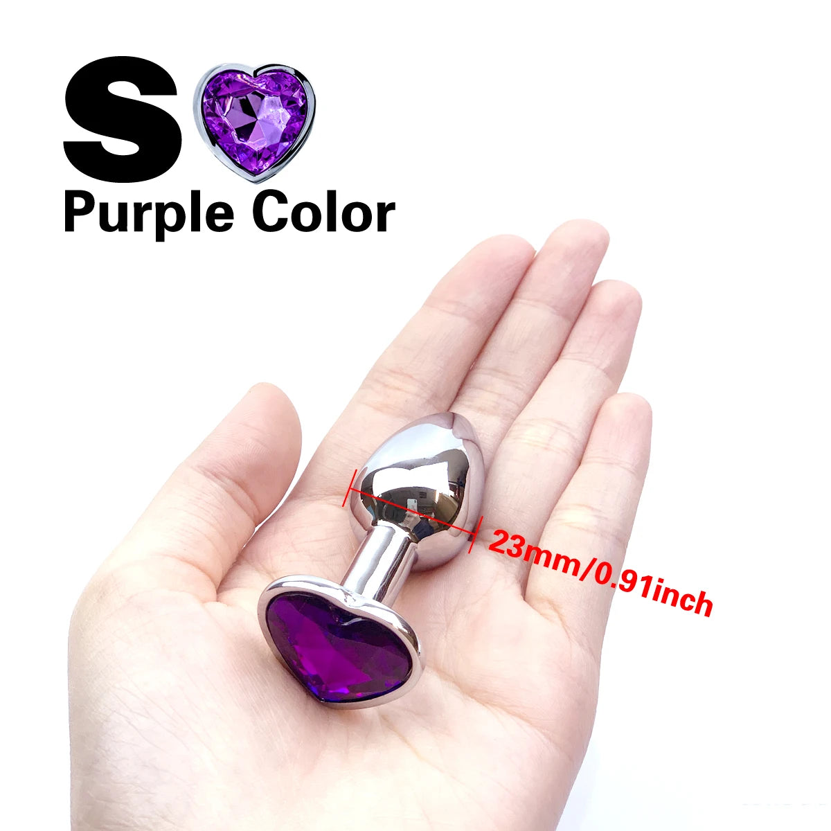 Metal Anal Heart Butt Plug Adult Toy