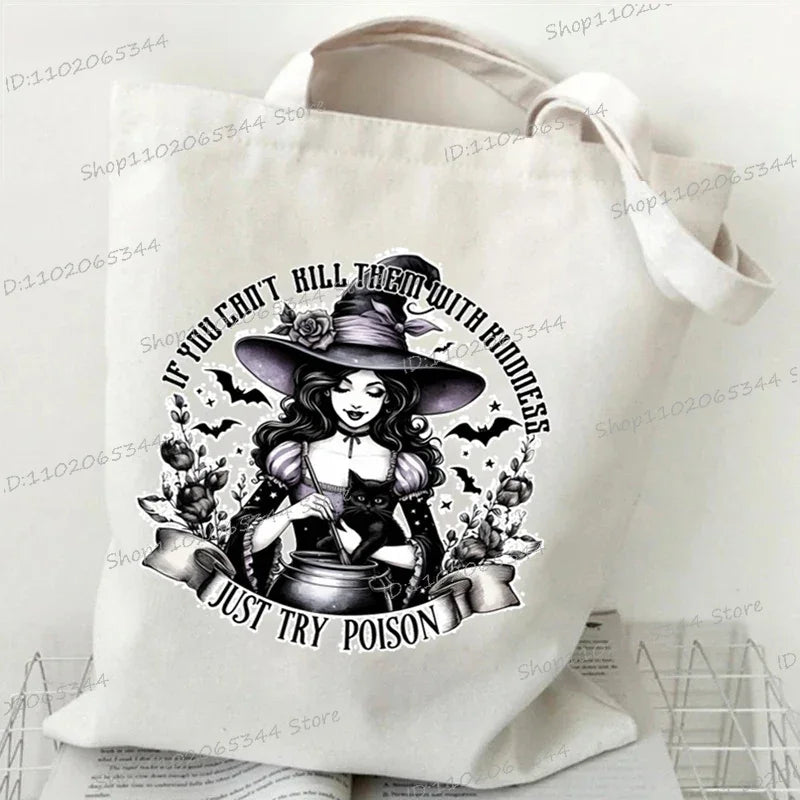 Canvas Witch Gothic Shoulder Bag