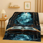 Magic Book Library Bookshelf Blanket
