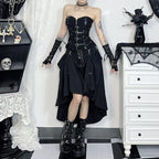 Gothic High Waist Bandage A-line Skirts