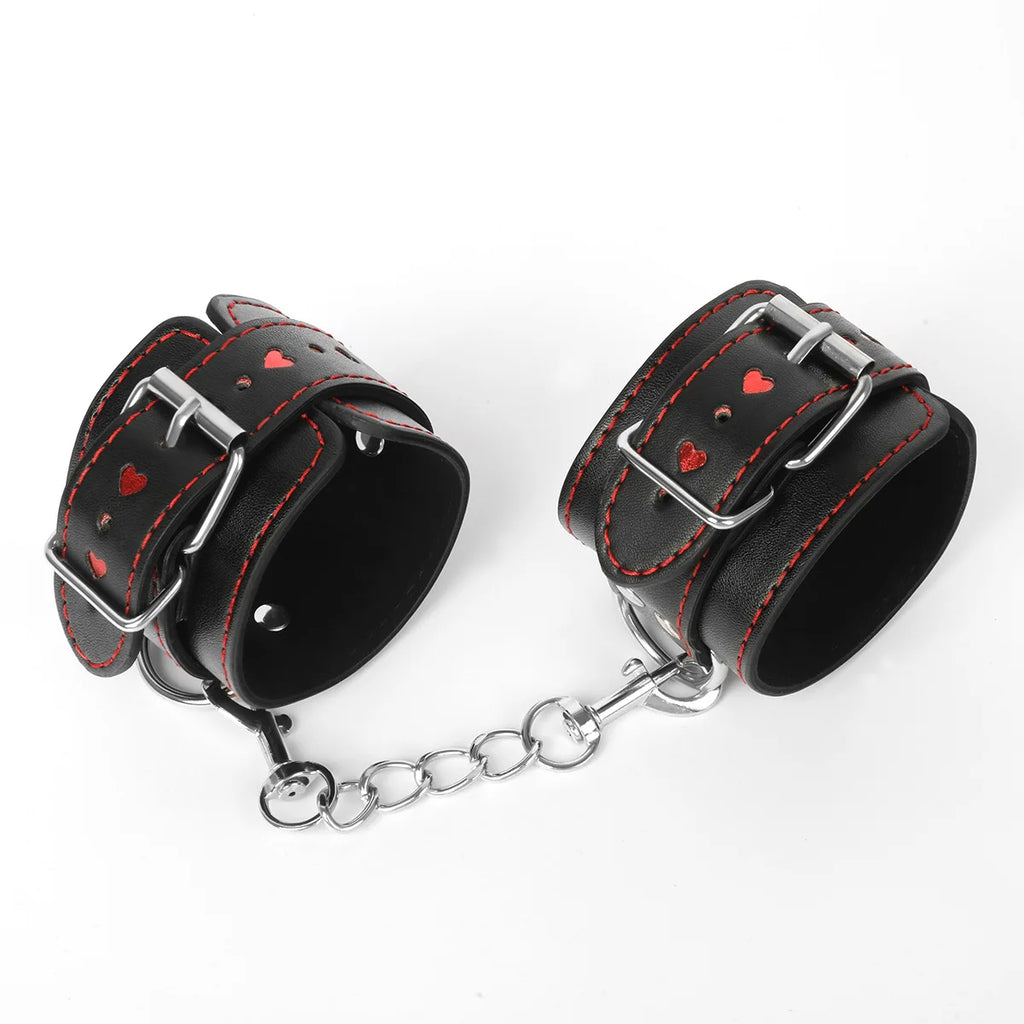 3pcs/Set High Quality Heart Leather Bondage Kit