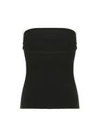 Gothic Print Black Strapless Tube Top
