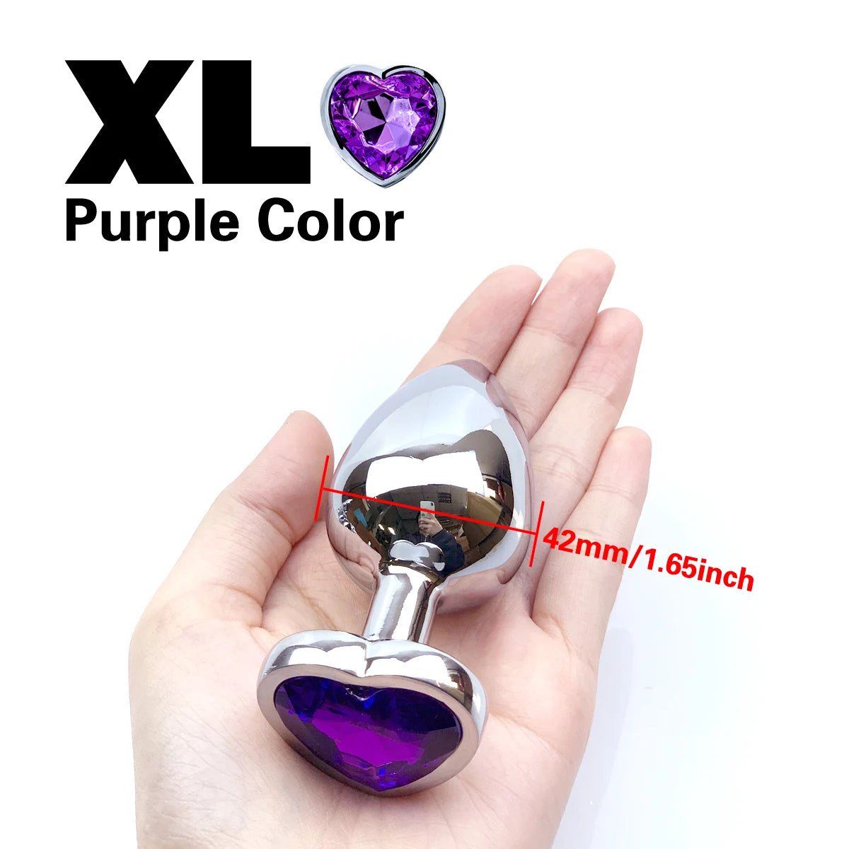 Metal Anal Heart Butt Plug Adult Toy