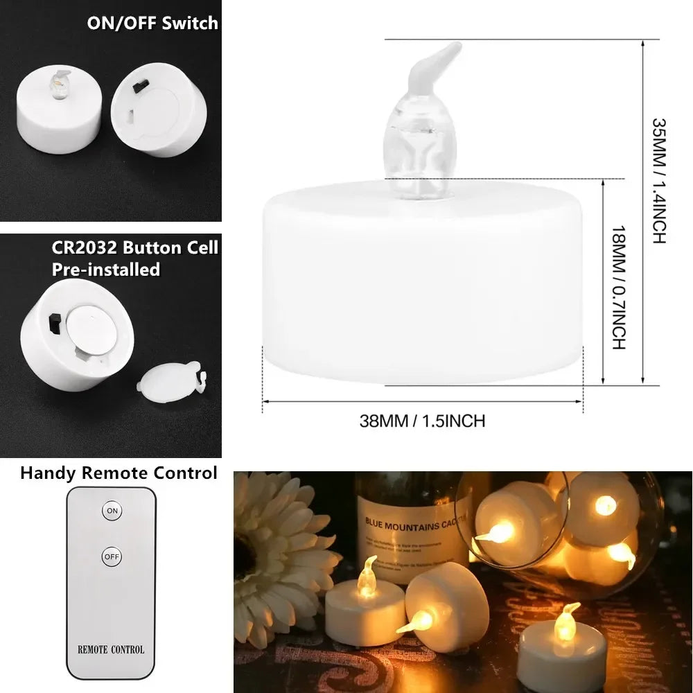 6/12/24pcs Flameless LED Candles