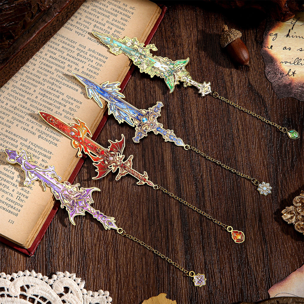 4pcs Fantasy Sword Bookmarks