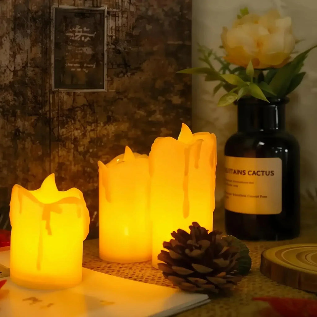 3Pc Dripping Wax Tea Light
